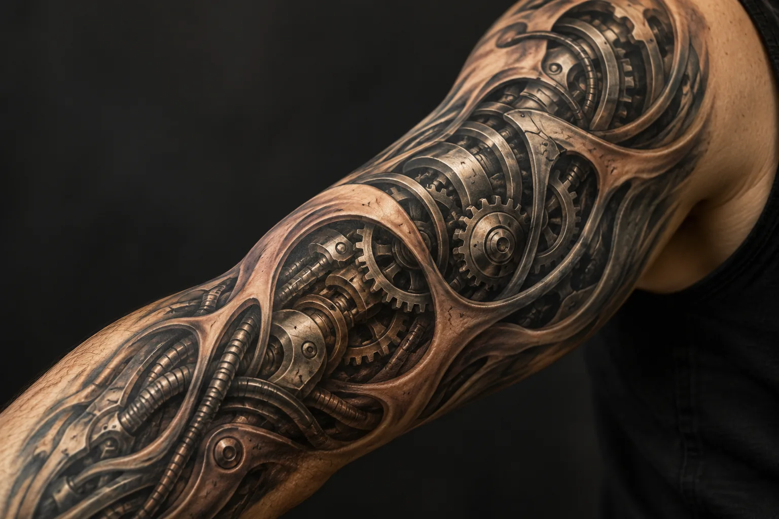 Example of Biomechanical tattoo artwork